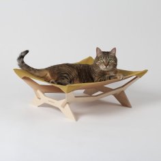 Laser Cut Cat Hammock Ergonomic Cat Bed Cat Furniture CDR File