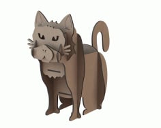 Laser Cut Cat Remote Control Holder CDR Free Vector File