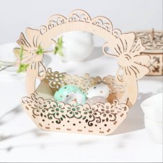 Laser Cut Chocolate Easter Gift Basket Decorative Candy Basket CDR File