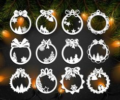Laser Cut Christmas Ball Decorations Christmas Ornament CDR File