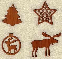 Laser Cut Christmas Decoration Toys Free DXF File