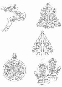 Laser Cut Christmas Gift, Christmas Ornament Template Vector File