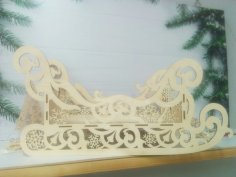 Laser Cut Christmas Gift Wooden Decorative Santa Claus Sleigh Layout CDR File