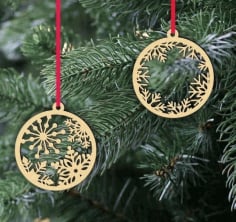 Laser Cut Christmas Ornaments Snowflakes Free Vector File