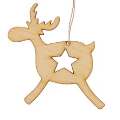 Laser Cut Christmas Pendant Deer With Star CDR File