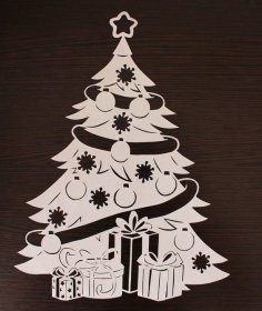 Laser Cut Christmas Tree Decoration Wooden Christmas Ornament Vector File