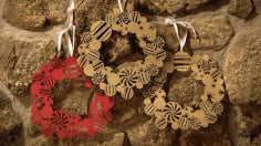 Laser Cut Christmas Wreath Template Free Vector CDR File