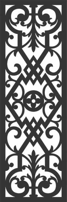 Laser Cut Classic Metal Fence Screen Panel DXF File