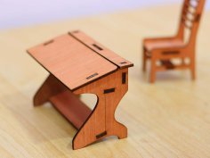 Laser Cut Classroom Desk Template Miniature Toys 3mm Vector File
