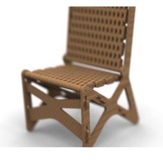Laser Cut CNC Wooden Puzzle Modern Chair Design Idea DXF File