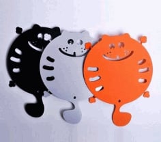 Laser Cut Coasters for Hot Dishes Kitties CDR Vectors File