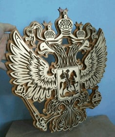 Laser Cut Coat Of Arms Of Russia Free Vector CDR File