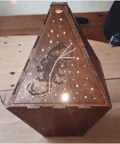 Laser Cut Constellation Table Lamp 3mm Birch Plywood DXF File