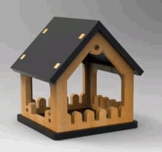 Laser Cut Cottage Plywood 4mm, Wooden Cottage House Vector File