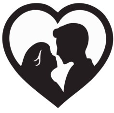 Laser Cut Couple Love Heart Happy Valentine Day Silhouette SVG and CDR File