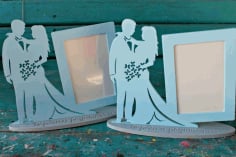 Laser Cut Couple Picture Frame Free Vector CDR File