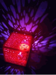 Laser Cut Cube Heart Night Light Lamp Free Vector CDR File