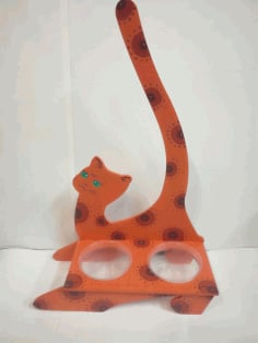 Laser Cut Cup Stand Cat Holder vector CDR Vectors File