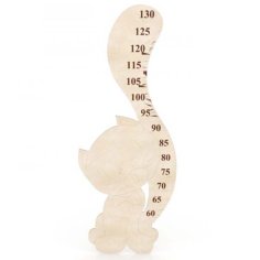 Laser Cut Cute Cat Growth Height Chart Laser Engraving Scale CDR Free Vector
