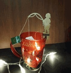 Laser Cut Cute Mug Hanging Tea Bag Holders Free CDR Vectors File