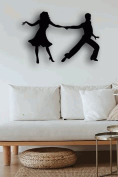 Laser Cut Dancing Couple Wall Art Vector File