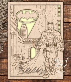Laser Cut Dark Knight Batman Template CDR File
