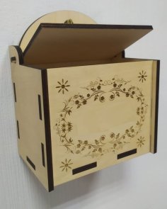 Laser Cut Decor Wall Mounted Box with Lid Free Vector File for Laser Cutting