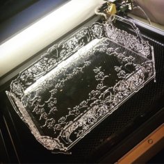 Laser Cut Decorated Acrylic Tray with Engraving Design CDR File