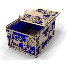 Laser Cut Decorative Christmas Wedding Box with Lid CDR File