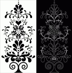 Laser Cut Decorative Floral Pattern Free Vector DXF File