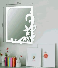 Laser Cut Decorative Mirror Frame, Mirror Frame Design Free Vector