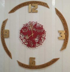 Laser Cut Decorative Round Clock Template CDR File