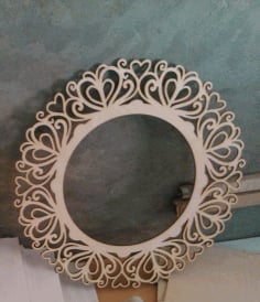 Laser Cut Decorative Round Frame Template Free CDR Vectors File