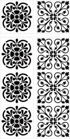 Laser Cut Decorative Seamless Separator Floral Grill DXF File