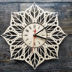 Laser Cut Decorative Wall Clock CDR, DXF and DWG File