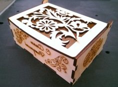Laser Cut Decorative Wooden Jewelry Box CDR File