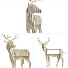 Laser Cut Deer Storage Shelf Animal Books Shelf DXF File