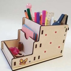 Laser Cut Desk Accessories Organizer Pencil Holder CDR and DXF File