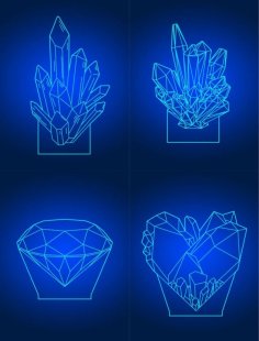 Laser Cut Diamond Acrylic 3D Illusion Lamps Template Free CDR Vector File