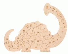 Laser Cut Dinopuzzle Game for Kids Free Vector CDR File