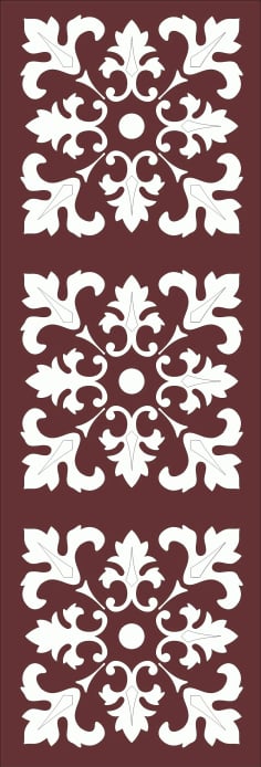 Laser Cut Divider Seamless Floral Grill Pattern DXF File