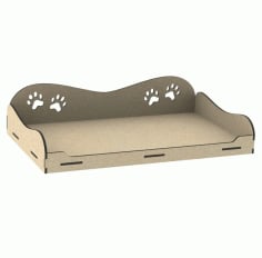 Laser Cut Dog Bed Plywood CNC Cutting Bed Design for Dog DXF and CDR File