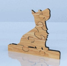 Laser Cut Dog Puzzle Drawing Free Vector CDR File