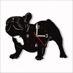 Laser Cut Dog Shape Wall Clock Animal Clock CDR File