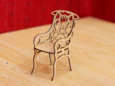 Laser Cut Doll House Chair Template 3mm Vector File