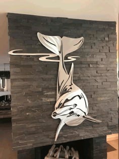 Laser Cut Dolphin Wall Decorative Design Vector File