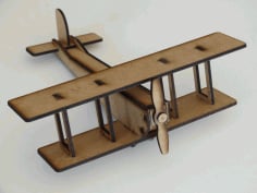 Laser Cut Double Wing Airplane 3mm Free DXF Vectors File