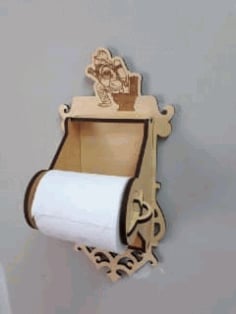 Laser Cut Dummy Toilet Paper Holder CDR File
