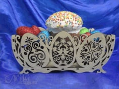 Laser Cut Easter Cake Stand Free CDR File