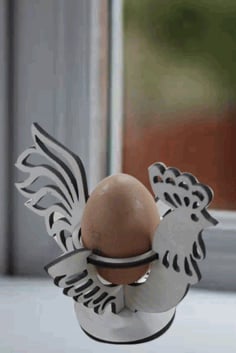 Laser Cut Easter Rooster Easter Egg Display Stand Vector File